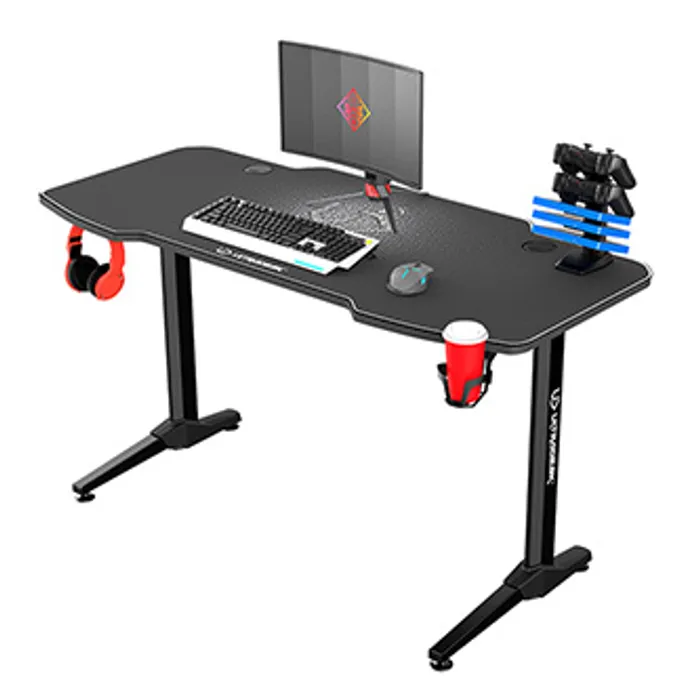 Główne zdjęcie produktu ULTRADESK Herní stůl FRAG - GRAPHITE, 140x66 cm, 76 cm, s XXL podložkou pod myš, s ultrad