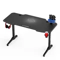 ULTRADESK Biurko dla gracza FRAG - GRAPHITE, 140x66 cm, 76 cm, z podkładką pod mysz, uchwyt na słuchawki i napój