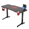 ULTRADESK Biurko dla gracza FRAG - RED, 140x66 cm, 76 cm, z podkładką pod mysz, uchwyt na słuchawki i napój
