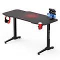 ULTRADESK Biurko dla gracza FRAG - RED, 140x66 cm, 76 cm, z podkładką pod mysz, uchwyt na słuchawki i napój