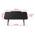 ULTRADESK Biurko dla gracza FRAG - RED, 140x66 cm, 76 cm, z podkładką pod mysz, uchwyt na słuchawki i napój
