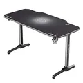 ULTRADESK Biurko dla gracza FRAG - WHITE, 140x66 cm, 76 cm, z podkładką pod mysz, uchwyt na słuchawki i napój