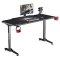 ULTRADESK Biurko dla gracza FRAG - WHITE, 140x66 cm, 76 cm, z podkładką pod mysz, uchwyt na słuchawki i napój