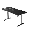 Następne zdjęcie produktu ULTRADESK Biurko dla gracza FRAG XXL BLACK, 160 x 75 cm, 75 cm, uchwyty na słuchawki i napoje, z podkładką XXL na cały pulpit