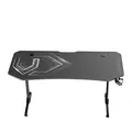 ULTRADESK Biurko dla gracza FRAG XXL BLACK, 160 x 75 cm, 75 cm, uchwyty na słuchawki i napoje, z podkładką XXL na cały pulpit