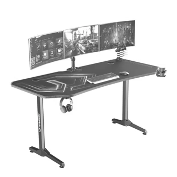 Główne zdjęcie produktu ULTRADESK Herní stůl FRAG XXL BLUE, 160 x 75 cm, 75 cm, držák nápojů a sluchátek, stojan