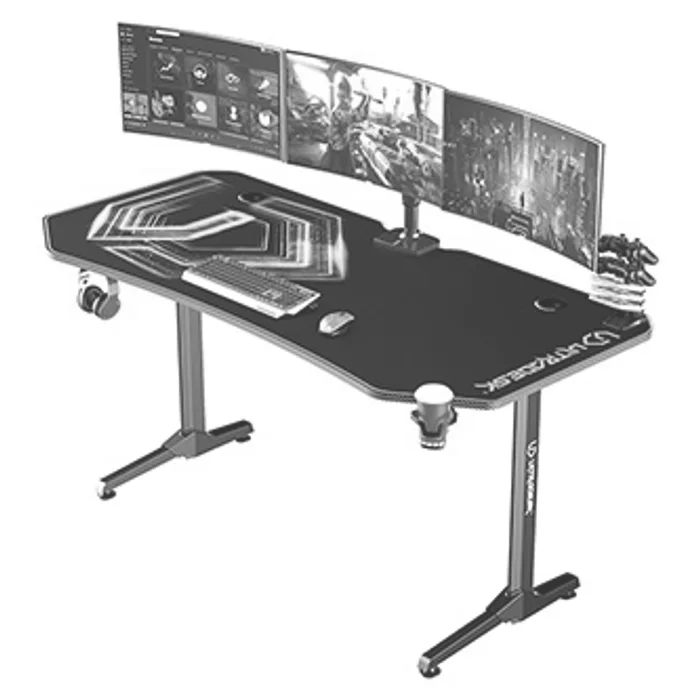 Główne zdjęcie produktu ULTRADESK Herní stůl FRAG XXL GOLD, 160 x 75 cm, 75 cm, držák nápojů a sluchátek, stojan