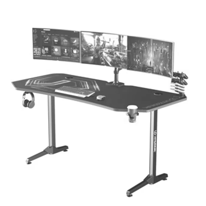 Główne zdjęcie produktu ULTRADESK Herní stůl FRAG XXL GREEN, 160 x 75 cm, 75 cm, držák nápojů a sluchátek, stojan