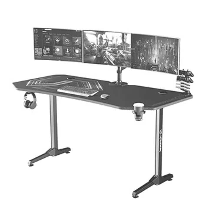 Główne zdjęcie produktu ULTRADESK Herní stůl FRAG XXL PINK, 160 x 75 cm, 75 cm, držák nápojů a sluchátek, stojan