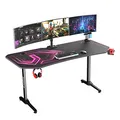 ULTRADESK Biurko dla gracza FRAG XXL PINK, 160 x 75 cm, 75 cm, uchwyty na słuchawki i napoje, z podkładką XXL na cały pulpit