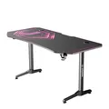 ULTRADESK Biurko dla gracza FRAG XXL PINK, 160 x 75 cm, 75 cm, uchwyty na słuchawki i napoje, z podkładką XXL na cały pulpit