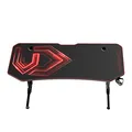 ULTRADESK Biurko dla gracza FRAG XXL RED, 160 x 75 cm, 75 cm, uchwyty na słuchawki i napoje, z podkładką XXL na cały pulpit
