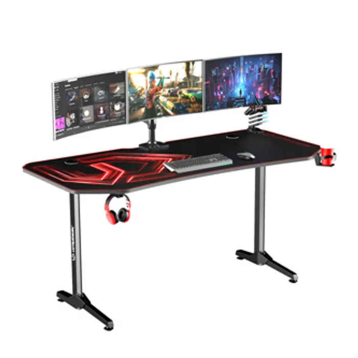 Główne zdjęcie produktu ULTRADESK Herní stůl FRAG XXL RED, 160 x 75 cm, 75 cm, držák nápojů a sluchátek, stojan B