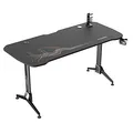 ULTRADESK Biurko dla gracza GRAND BLACK, 160x75 cm, 70-80 cm, 3 st. regulacji wysokości, XXL podkładka pod mysz, uchwyt na słuchaw