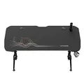 ULTRADESK Biurko dla gracza GRAND BLACK, 160x75 cm, 70-80 cm, 3 st. regulacji wysokości, XXL podkładka pod mysz, uchwyt na słuchaw
