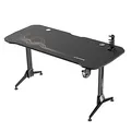 ULTRADESK Biurko dla gracza GRAND BLACK, 160x75 cm, 70-80 cm, 3 st. regulacji wysokości, XXL podkładka pod mysz, uchwyt na słuchaw
