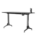 ULTRADESK Biurko dla gracza GRAND BLACK, 160x75 cm, 70-80 cm, 3 st. regulacji wysokości, XXL podkładka pod mysz, uchwyt na słuchaw