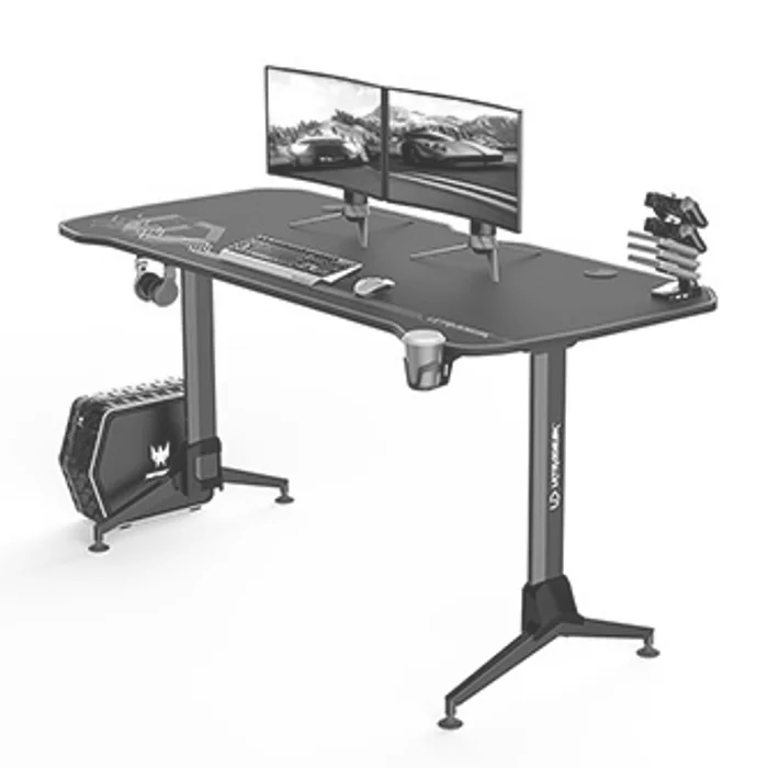 Główne zdjęcie produktu ULTRADESK Herní stůl GRAND BLUE, 160x70 cm, 70-80 cm, 3 úrovně výšky, s XXL podložkou pod