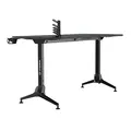 ULTRADESK Biurko dla gracza GRAND BLUE, 160x75 cm, 70-80 cm, 3 st. regulacji wysokości, XXL podkładka pod mysz, uchwyt na słuchawk
