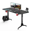 ULTRADESK Biurko dla gracza GRAND BLUE, 160x75 cm, 70-80 cm, 3 st. regulacji wysokości, XXL podkładka pod mysz, uchwyt na słuchawk