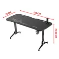 ULTRADESK Biurko dla gracza GRAND RED, 160x75 cm, 70-80 cm, 3 st. regulacji wysokości, XXL podkładka pod mysz, uchwyt na słuchawki