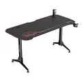 ULTRADESK Biurko dla gracza GRAND RED, 160x75 cm, 70-80 cm, 3 st. regulacji wysokości, XXL podkładka pod mysz, uchwyt na słuchawki
