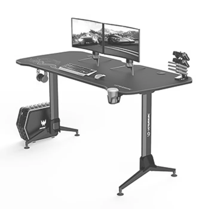 Główne zdjęcie produktu ULTRADESK Herní stůl GRAND RED, 160x70 cm, 70-80 cm, 3 úrovně výšky, s XXL podložkou pod