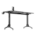 ULTRADESK Biurko dla gracza GRAND RED, 160x75 cm, 70-80 cm, 3 st. regulacji wysokości, XXL podkładka pod mysz, uchwyt na słuchawki