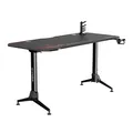 ULTRADESK Biurko dla gracza GRAND RED, 160x75 cm, 70-80 cm, 3 st. regulacji wysokości, XXL podkładka pod mysz, uchwyt na słuchawki