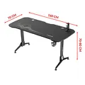 ULTRADESK Biurko dla gracza GRAND WHITE, 160x75 cm, 70-80 cm, 3 st. regulacji wysokości, XXL podkładka pod mysz, uchwyt na słuchaw