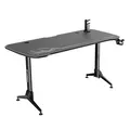 ULTRADESK Biurko dla gracza GRAND WHITE, 160x75 cm, 70-80 cm, 3 st. regulacji wysokości, XXL podkładka pod mysz, uchwyt na słuchaw