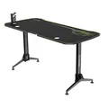 ULTRADESK Biurko dla gracza GRAND YELLOW-GREEN, 160x75 cm, 70-80 cm, 3 st. regulacji wysokości, XXL podkładka pod mysz, uchwyt na 