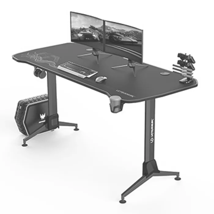 Główne zdjęcie produktu ULTRADESK Herní stůl GRAND YELLOW-GREEN, 160x70 cm, 70-80 cm, 3 úrovně výšky, s XXL podlo