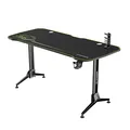 ULTRADESK Biurko dla gracza GRAND YELLOW-GREEN, 160x75 cm, 70-80 cm, 3 st. regulacji wysokości, XXL podkładka pod mysz, uchwyt na 