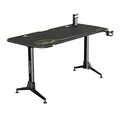 ULTRADESK Biurko dla gracza GRAND YELLOW-GREEN, 160x75 cm, 70-80 cm, 3 st. regulacji wysokości, XXL podkładka pod mysz, uchwyt na 