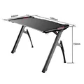 ULTRADESK Biurko dla gracza INVADER - BLACK, 120x64 cm, 75 cm, podświetlenie LED, podkładka XL, uchwyt na słuchawki i napój