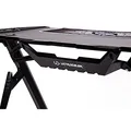 ULTRADESK Biurko dla gracza INVADER - BLACK, 120x64 cm, 75 cm, podświetlenie LED, podkładka XL, uchwyt na słuchawki i napój