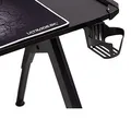 Następne zdjęcie produktu ULTRADESK Biurko dla gracza INVADER - BLACK, 120x64 cm, 75 cm, podświetlenie LED, podkładka XL, uchwyt na słuchawki i napój