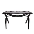 ULTRADESK Biurko dla gracza INVADER - BLACK, 120x64 cm, 75 cm, podświetlenie LED, podkładka XL, uchwyt na słuchawki i napój