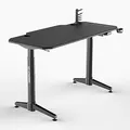 ULTRADESK Biurko dla gracza LEVEL BLACK, 140x66cm, 72-124cm, elektycznie regulowany, z podkładką pod mysz XXL, uchwyt na słuchawki