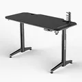 ULTRADESK Biurko dla gracza LEVEL BLACK, 140x66cm, 72-124cm, elektycznie regulowany, z podkładką pod mysz XXL, uchwyt na słuchawki