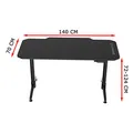 ULTRADESK Biurko dla gracza LEVEL BLACK, 140x66cm, 72-124cm, elektycznie regulowany, z podkładką pod mysz XXL, uchwyt na słuchawki