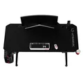 ULTRADESK Biurko dla gracza LEVEL BLACK, 140x66cm, 72-124cm, elektycznie regulowany, z podkładką pod mysz XXL, uchwyt na słuchawki