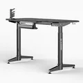 ULTRADESK Biurko dla gracza LEVEL BLACK, 140x66cm, 72-124cm, elektycznie regulowany, z podkładką pod mysz XXL, uchwyt na słuchawki