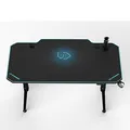 ULTRADESK Biurko dla gracza LEVEL BLUE, 140x66cm, 72-124cm, elektycznie regulowany, z podkładką pod mysz XXL, uchwyt na słuchawki