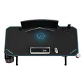 ULTRADESK Biurko dla gracza LEVEL BLUE, 140x66cm, 72-124cm, elektycznie regulowany, z podkładką pod mysz XXL, uchwyt na słuchawki