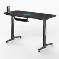 ULTRADESK Biurko dla gracza LEVEL BLUE, 140x66cm, 72-124cm, elektycznie regulowany, z podkładką pod mysz XXL, uchwyt na słuchawki