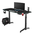 ULTRADESK Biurko dla gracza LEVEL BLUE, 140x66cm, 72-124cm, elektycznie regulowany, z podkładką pod mysz XXL, uchwyt na słuchawki