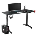 ULTRADESK Biurko dla gracza LEVEL BLUE, 140x66cm, 72-124cm, elektycznie regulowany, z podkładką pod mysz XXL, uchwyt na słuchawki
