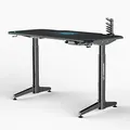 ULTRADESK Biurko dla gracza LEVEL BLUE, 140x66cm, 72-124cm, elektycznie regulowany, z podkładką pod mysz XXL, uchwyt na słuchawki